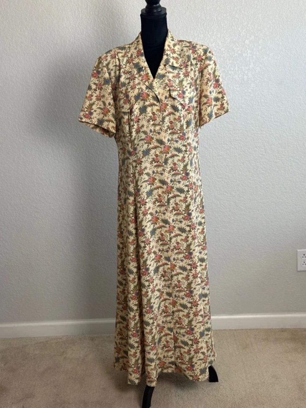 Lizsport cottage core floral button down dress